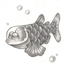 Zeichnung eines Glaskopffisches